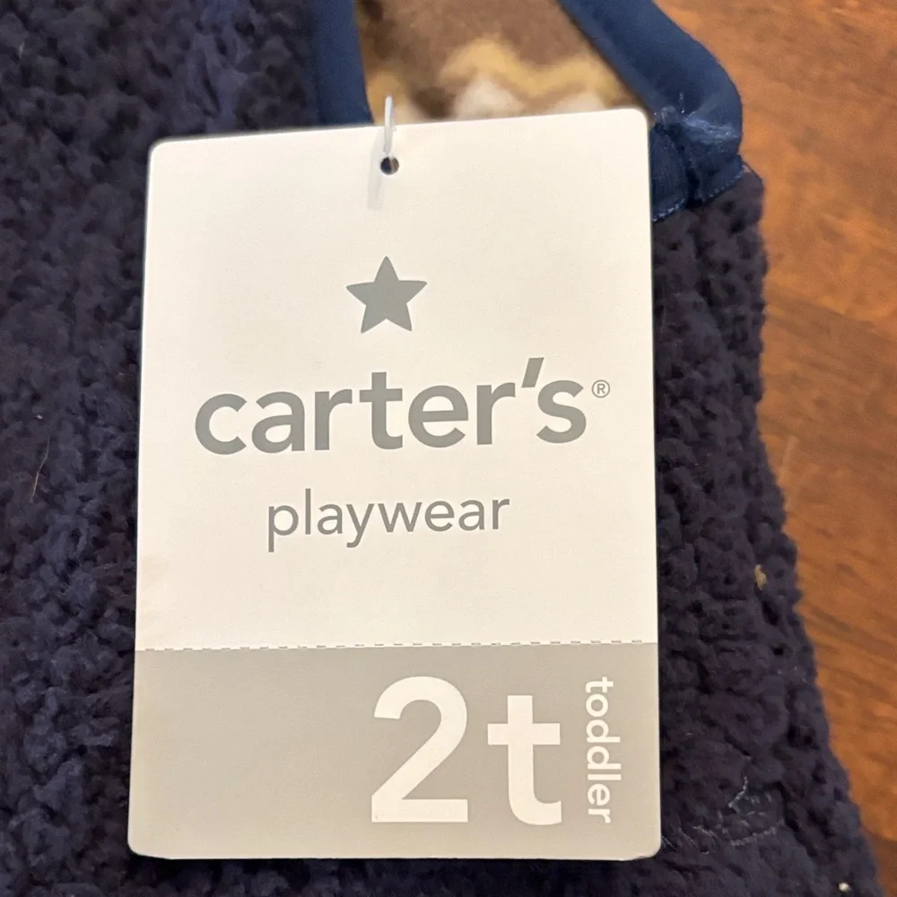 NWT 2T Carter's Kids Fleece Vest with Yellow Zipper - Picture 2 of 5